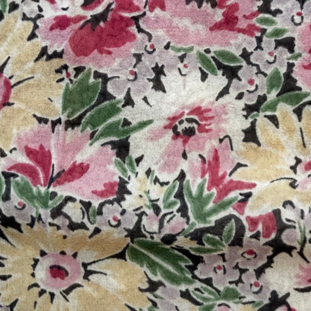 Vintage Club 7 ECHO sheer silk square scarf multicolor floral cottage romantic